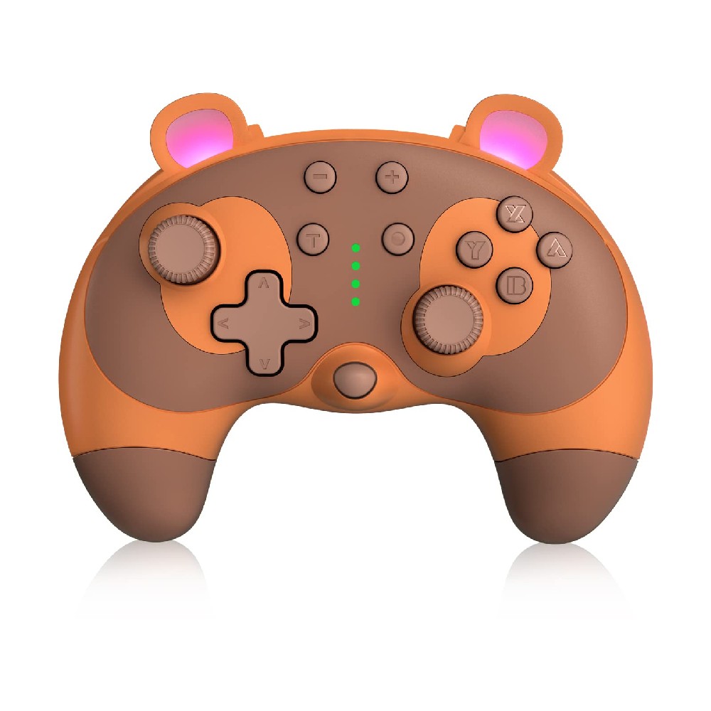 PowerLead Switch Pro Controller, Cute Raccoon Wireless Gamepad, kompatibel mit Switch/Lite/OLED, mit Turbo, Bewegungssteuerung, Vibration & Screenshot