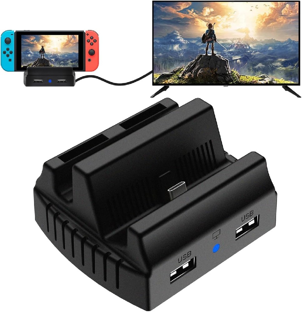 PowerLead Switch Dock for Switch/Lite, Wireless Docking Station with HDMI Output, Portable TV Dock, Fast Charging, Compact Replacement Dock